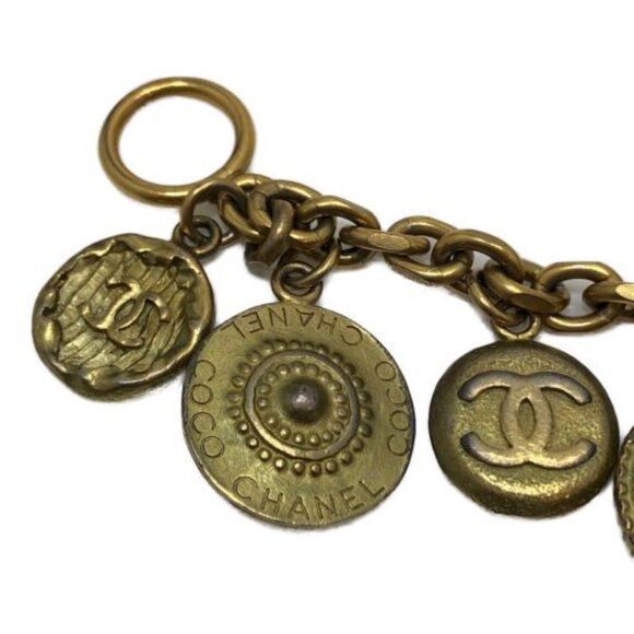 Authentic Chanel Coco CC Logo 24K Vintage Bracelet Chain Clasp Gold Plated - Picture 3 of 5